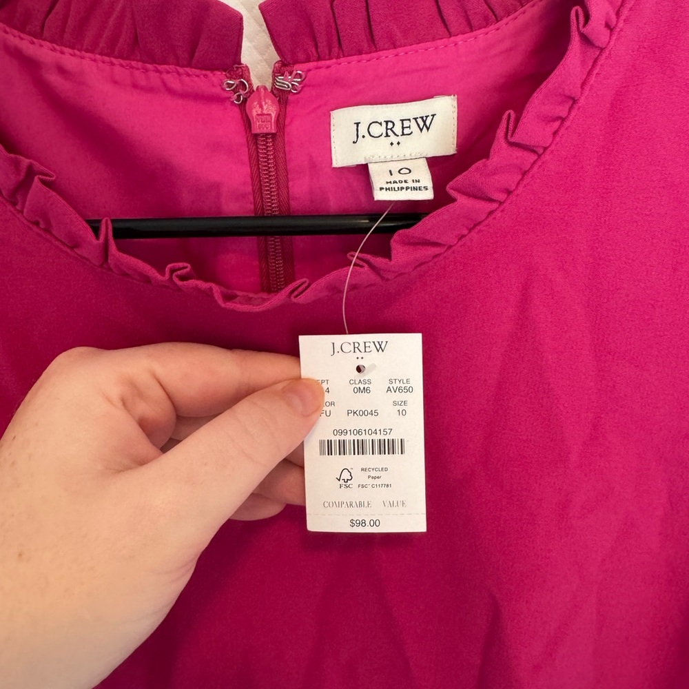 J. Crew Fuchsia Sleeveless Mini Dress - Picture 4 of 4